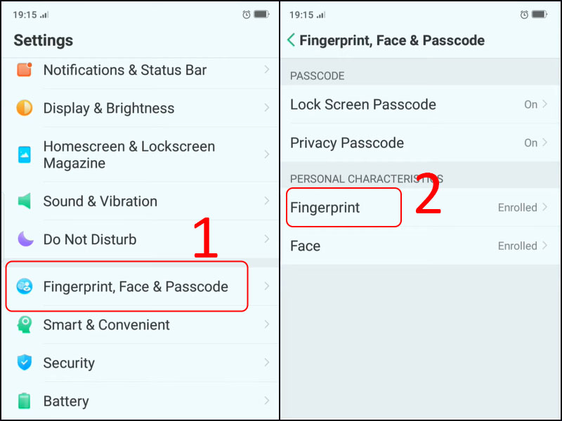 Chọn c&agrave;i đặt v&acirc;n tay